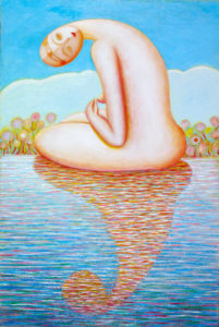 P. Celona – Figura di donna sull’acqua