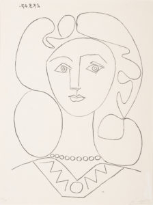 Pablo Picasso – Donna con collana, 1947 © Johannesburg Art Gallery